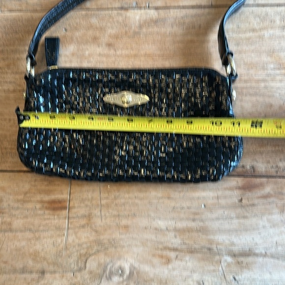 Elliott Lucca Black Woven Leather Shoulder Bag | Small & Stylish EUC - Picture 10 of 12
